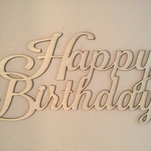 Happy Birthday Sign 17 inch tall x 26 inch style #LAV MAX size, Door Hanger, Wall Decor, Birthday Party Unfinished Wood