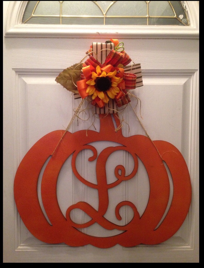 Pumpkin Door Hanger UNFINISHED DIY Wood Pumpkin Monogram Etsy