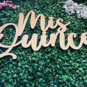 Mis Quince Sign Quinceanera Backdrop Wood Cutout Fifteenth Birthday Party Decor afbeelding 13
