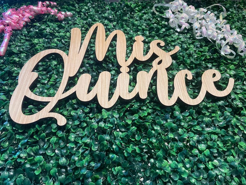 Mis Quince Sign Quinceanera Backdrop Wood Cutout Fifteenth Birthday Party Decor afbeelding 13
