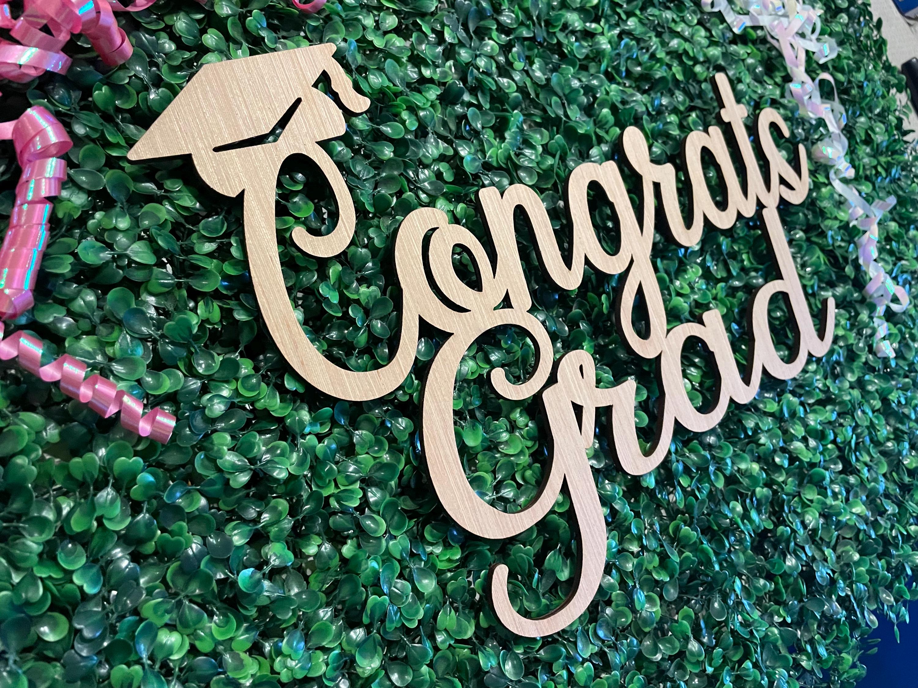Congrats Grad Cap Wood Sign - Etsy
