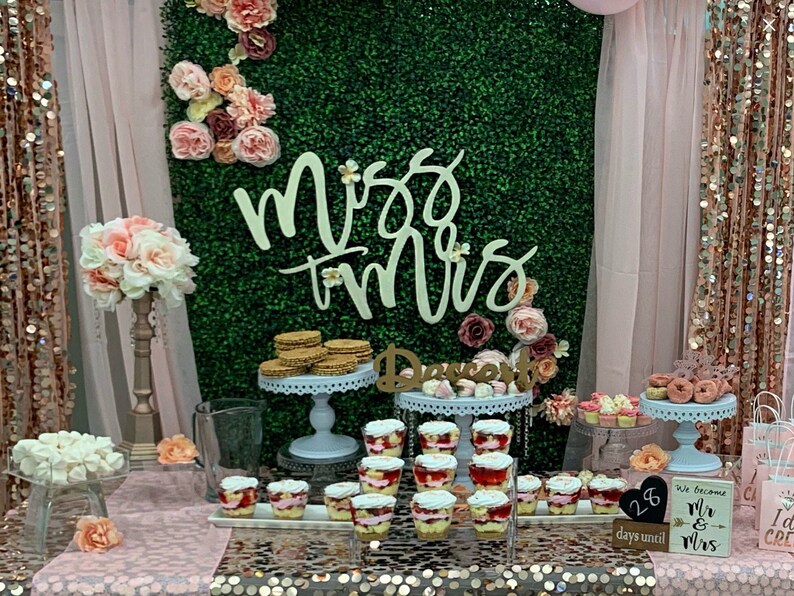 Bridal shower backdrop Miss to Mrs sign bridal shower decor Etsy