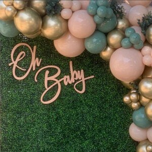 Oh Baby sign, style 744 , oh baby wooden sign, rustic baby shower, bohemian baby shower decor, baby reveal, oh baby back drop, baby shower image 3
