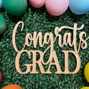 Congrats Grad sign grad 17 x 26 inch unfinished 5 mm thick plywood