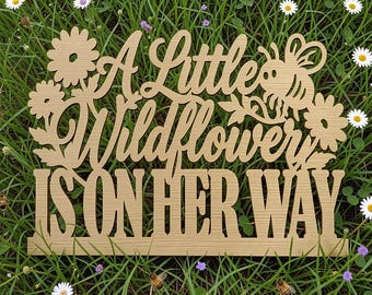 Wildflower Baby Shower Backdrop Little Wildflower Is On Her Way Sign