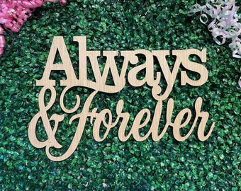 Always and Forever Wood Sign Wedding Backdrop Wall Decor
