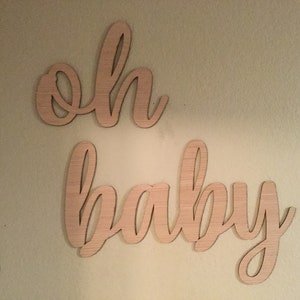 Oh Baby name sign, wood baby shower sign, Style 113, oh baby shower, Photo Booth, baby shower decor, baby reveal image 5