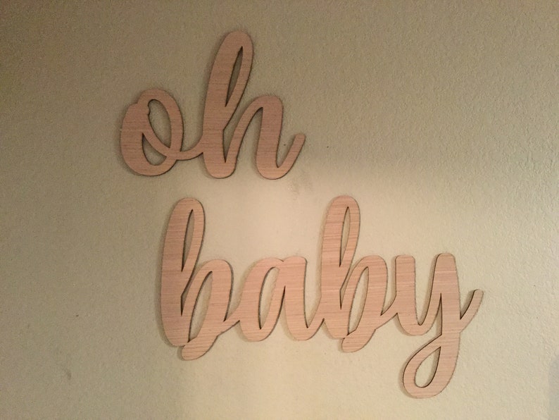 Oh Baby name sign, wood baby shower sign, Style 113, oh baby shower, Photo Booth, baby shower decor, baby reveal image 5