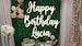 Happy Birthday with Name Sign 3 total words, 10 x 26 inch each word, Door Hanger, Birthday Party Sign, Party Backdrop, Unfinished Wood 
