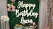 Happy Birthday with Name Sign 3 total words, 10 x 26 inch each word, Door Hanger, Birthday Party Sign, Party Backdrop, Unfinished Wood