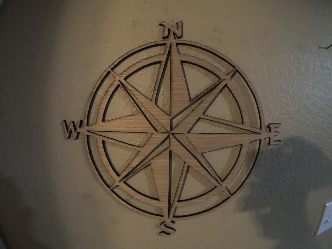 Wood Compass Wall Decor Wood Compass Sign Unfinished Wood Etsy