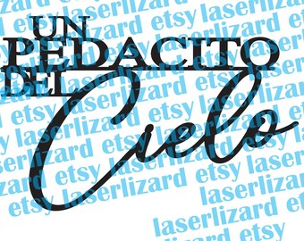 Letrero de madera "Un pedacito del Cielo" de 17 x 26 pulgadas, sin acabado, de madera contrachapada de 5 mm de grosor.