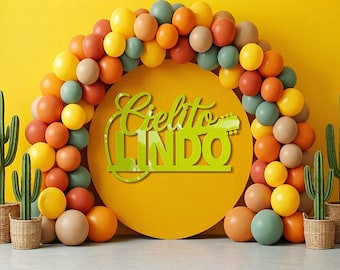 Cielito Lindo Guitar Wood Sign Spanish Baby Shower Party Backdrop Decoration