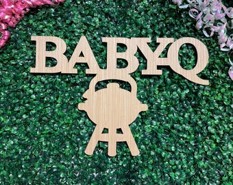BabyQ Baby Shower Sign Custom Backyard Decor