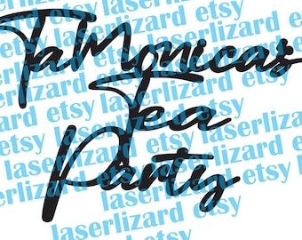 Letrero para fiesta del té de 17 x 26 pulgadas, madera sin acabado. Siete nombres de 8 pulgadas de ancho mostrados en el rectángulo rosa. 8 dólares cada uno.