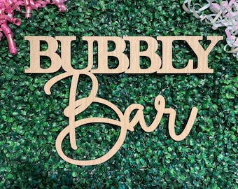 Letrero de madera para barra de burbujas, letrero para barra de flores de boda, letrero para barra de flores de baby shower