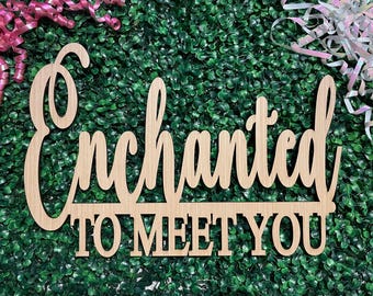 Letrero de madera sin terminar Encantado de conocerte