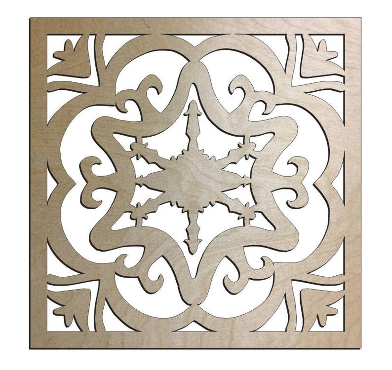 Unfinished Wood Lattice Grid Tile Panel style Bravo 10 x 10 Etsy