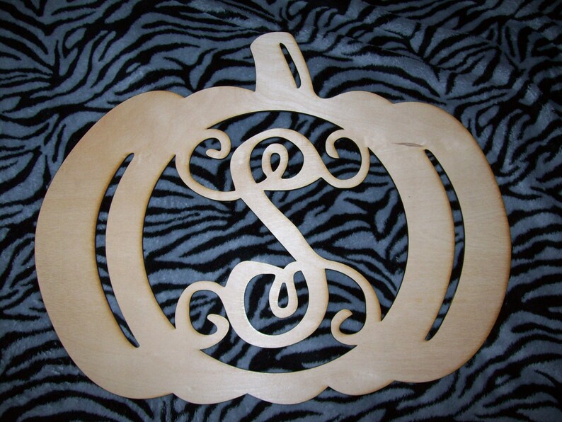 Pumpkin Door Hanger UNFINISHED DIY Wood Pumpkin Monogram Etsy
