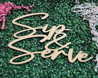 Letrero "Beber y servir" para despedida de soltera o boda