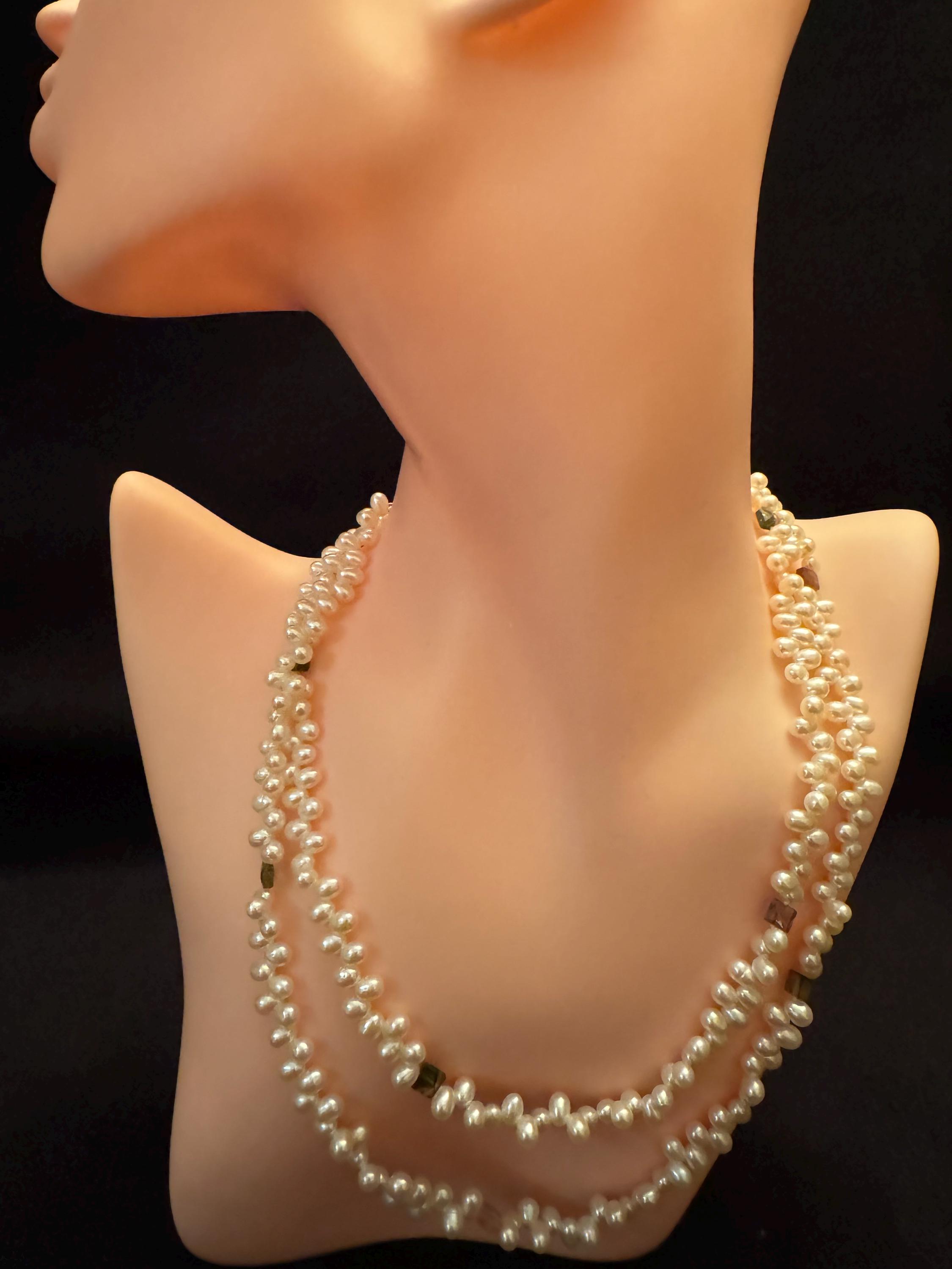 ブレスレット LESS IS MORE 3 pearl necklace Vintage Pearl Richelieu Necklace Soft Pink Three Strand Faux