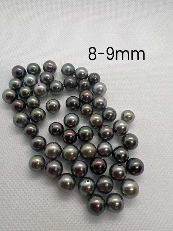 8-12mm Round Tahitian Drilled-through Pearl With High Luster and