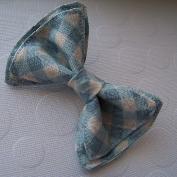 Large  Blue Gingham Bow Tie- Newborn to 5T