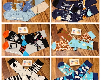 Quirky Odd Socks For Everyone, Casual Wear, Design by Downs Syndrome Adults, Fun Designs