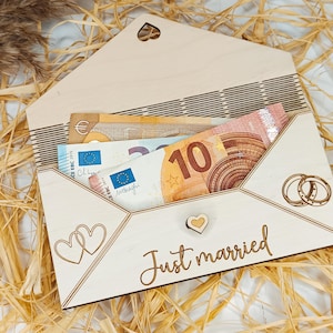 Money gift wedding, money gifts, personalized wedding gift, wooden money frame, personalized wedding gift, bride and groom image 1