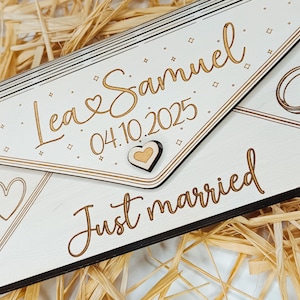 Money gift wedding, money gifts, personalized wedding gift, wooden money frame, personalized wedding gift, bride and groom image 3