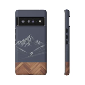Stylish Ski-Themed Google Pixel Case XL - 9 PRO, Tough Protection for Winter Sports Enthusiasts & Mountain Lovers