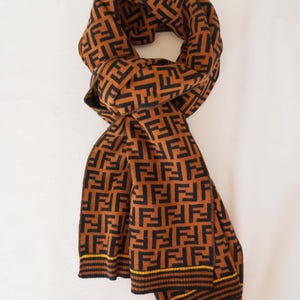 Vintage Fendi Nova 100% Wool Scarf in excellent condition made in Italy