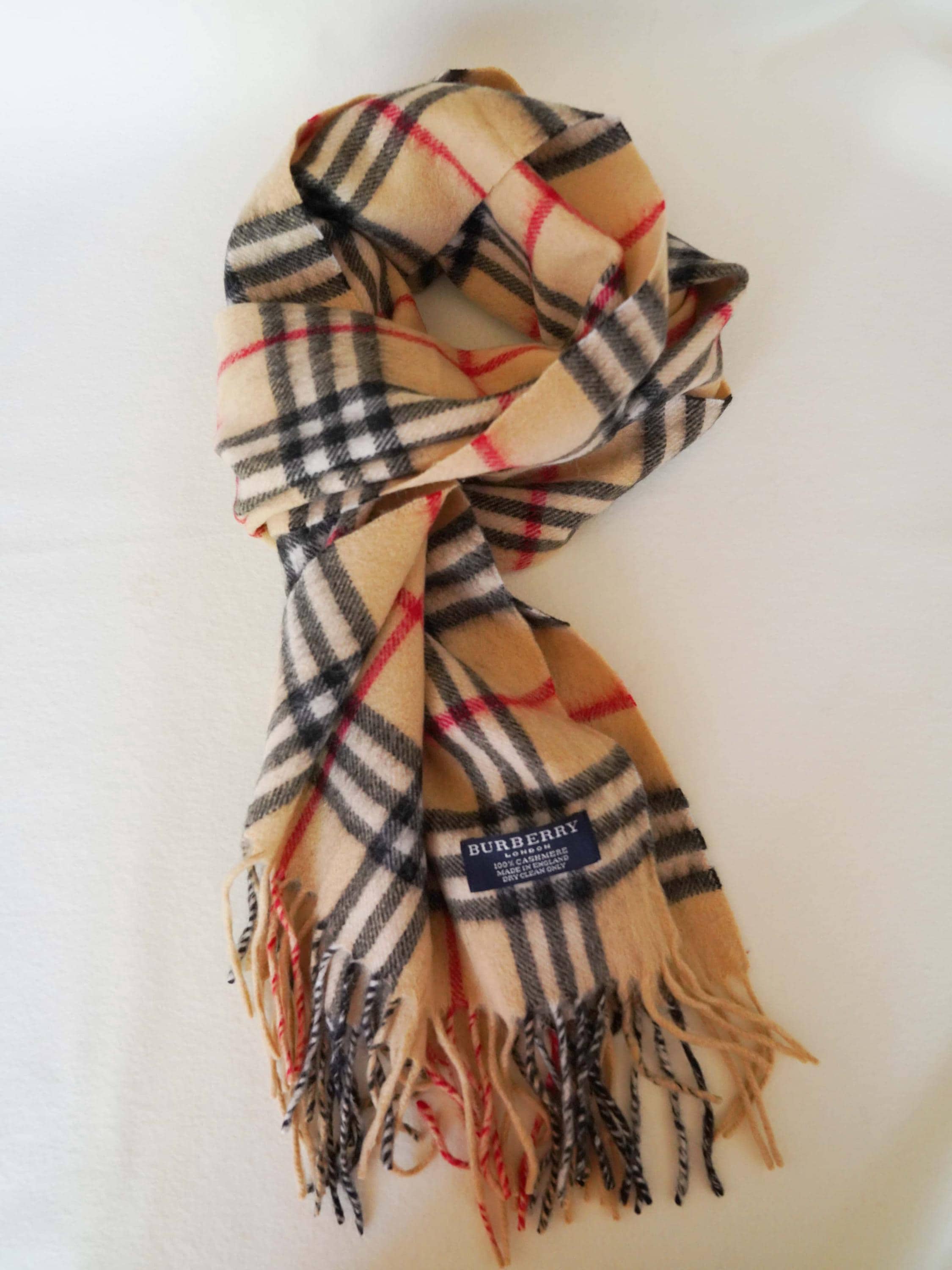 Vintage Burberry 100%cashmere Scarf in Excellent Condition Made in