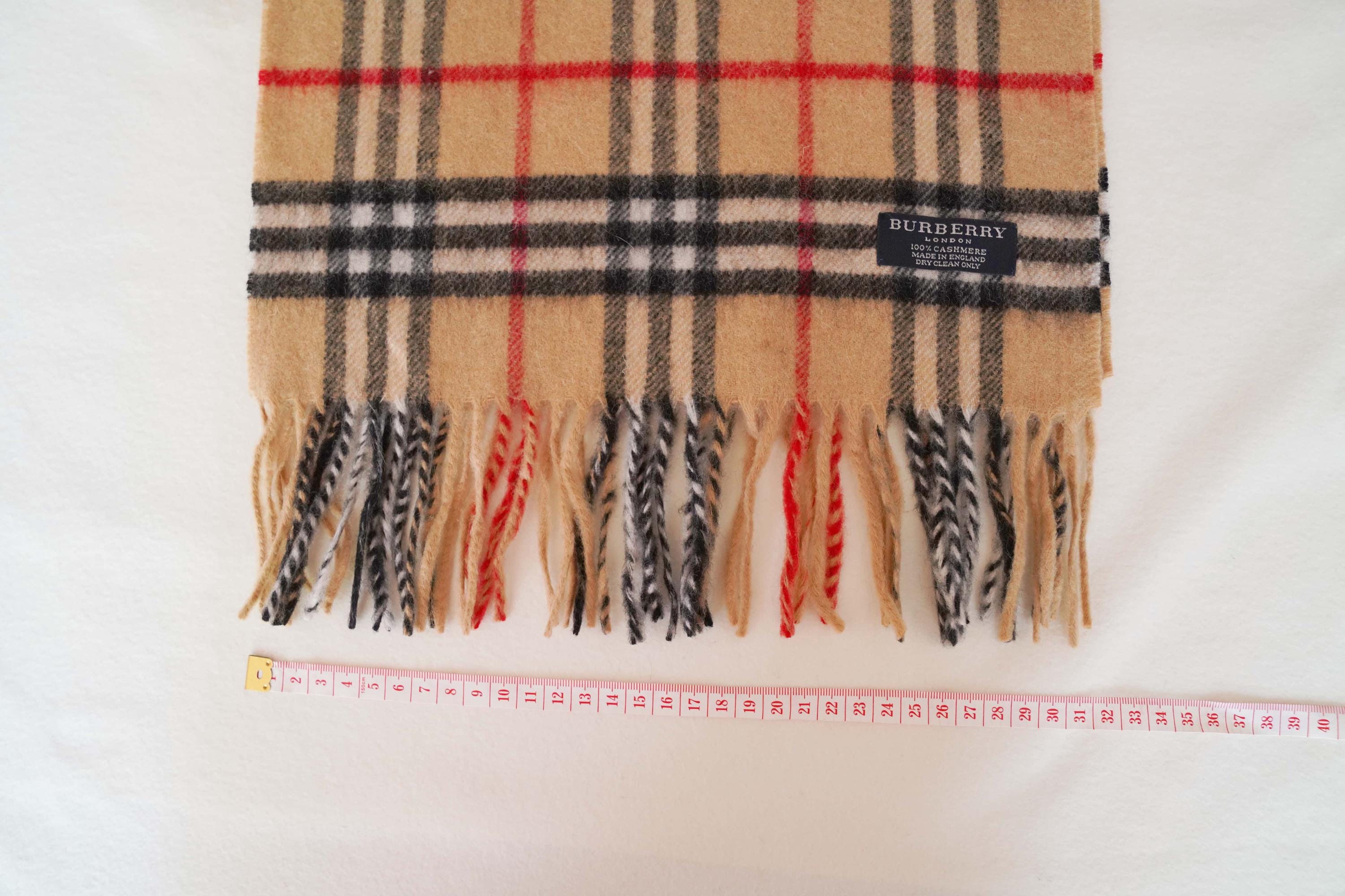 Vintage Burberry Camel 100%cashmere Scarf in Excellent Condition