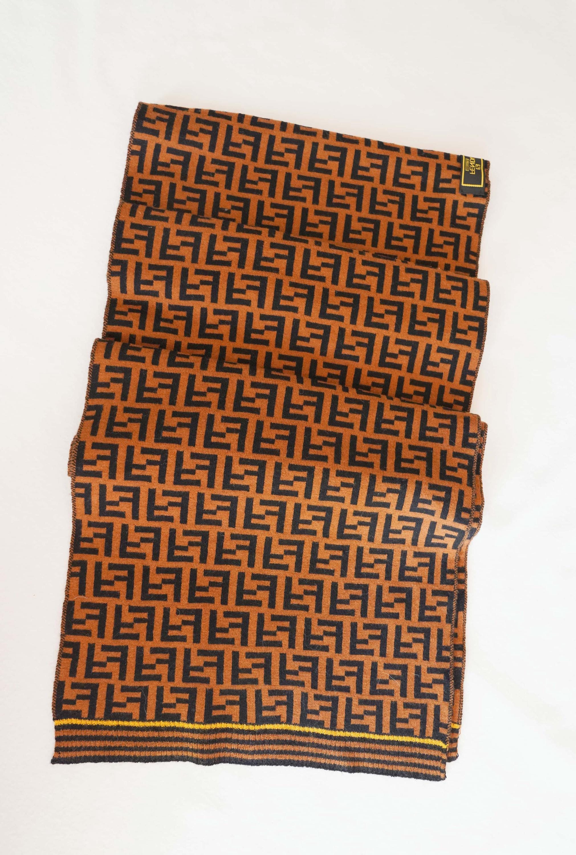 Vintage Fendi Nova 100% Wool Scarf in Excellent Condition Made in