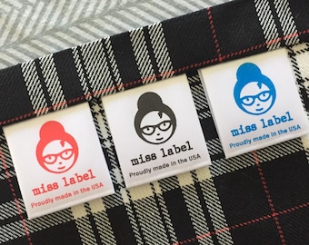 Custom Sew-in soft Satin Clothing Care labels printed in USA --1 1/4" 33mm - Super fast shipping!