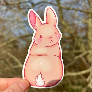 Bunny Sticker | Cute bunny sticker, rabbit sticker, cottagecore, animal sticker, bunny, rabbit