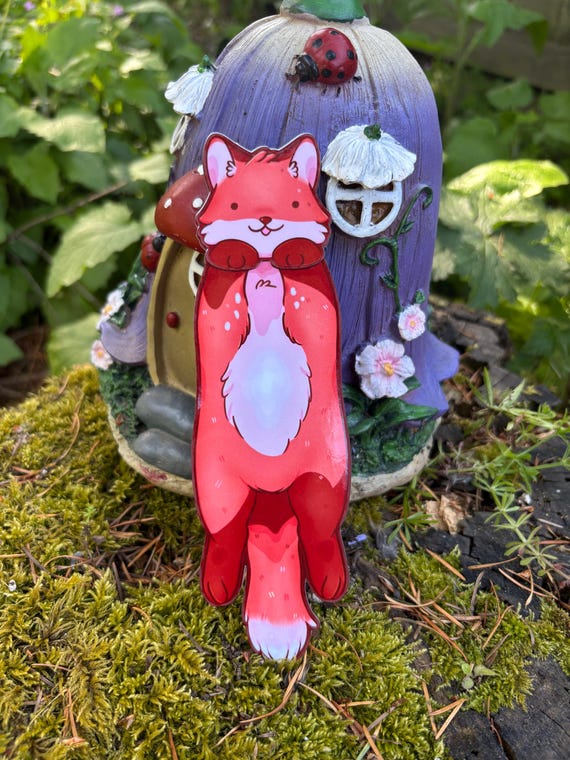 Red Fox Bookmark: Fable Friend, Whimsical Animal Art