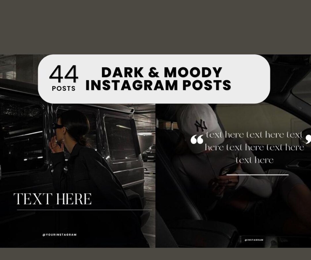 44 Dark & Moody Instagram Post Templates Editable Social Media Graphics ...