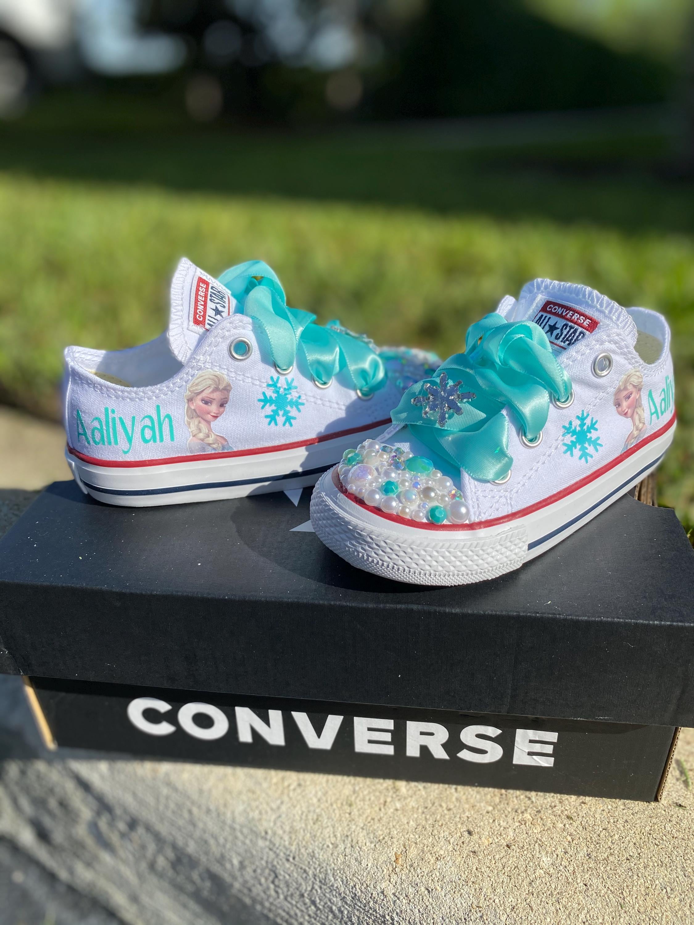 Frozen Low Top Converse, Elsa Converse, Any Custom Design UK