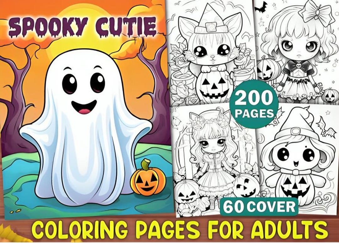 200 Spooky Cutie Coloring Pages - Etsy