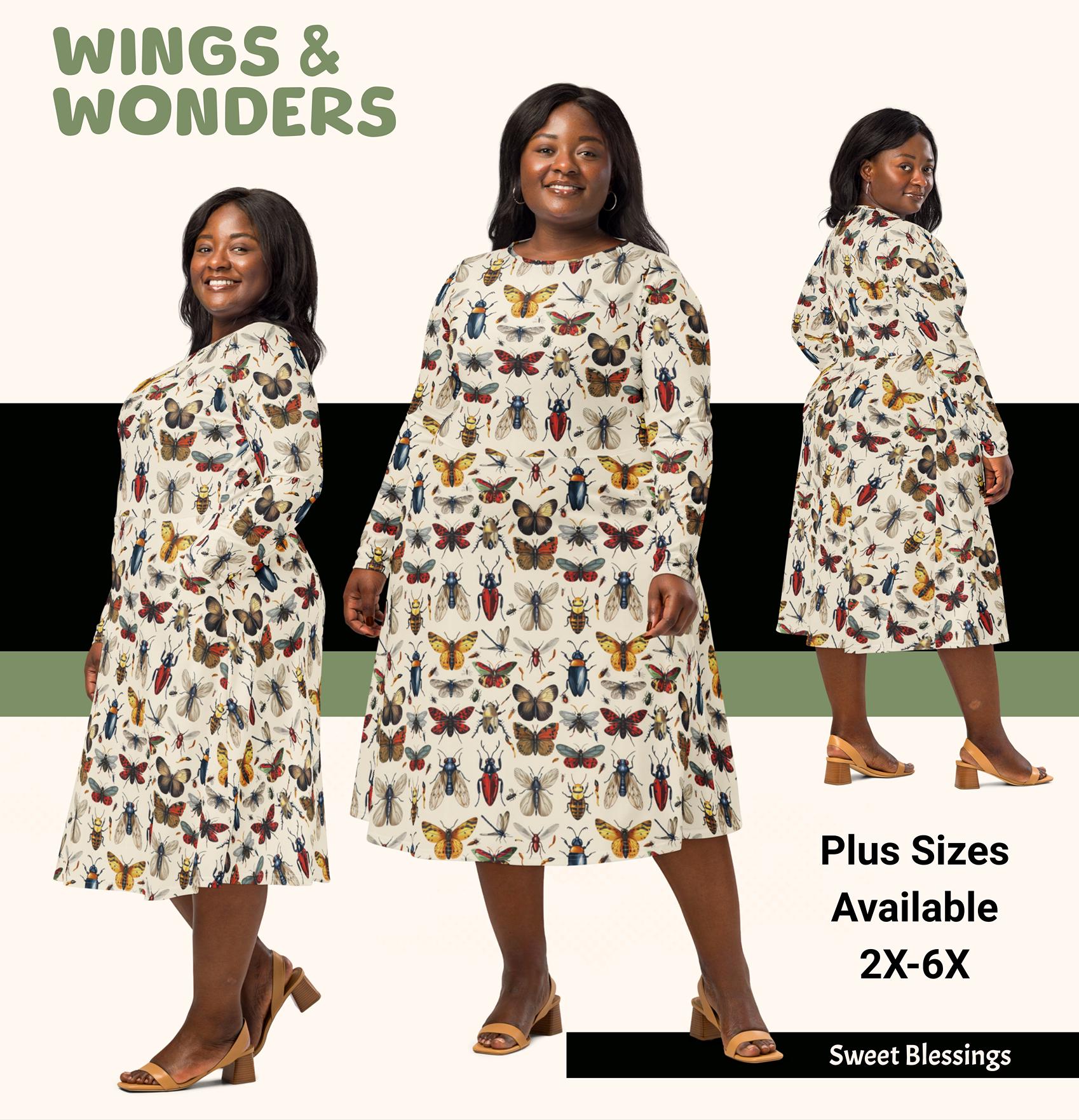 Insect Print Dress for Teachers Ladies Women Teens - Science