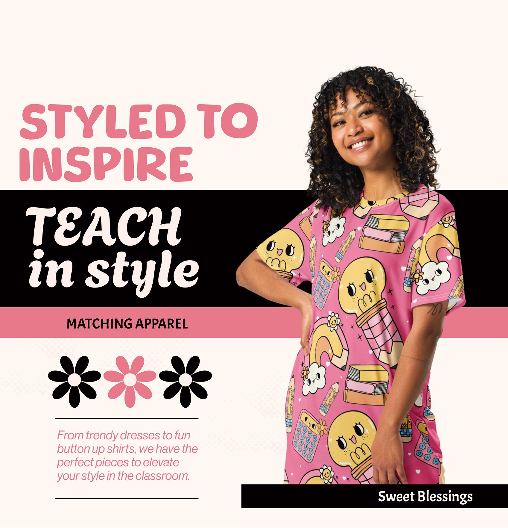 Bubblegum Pink Groovy Retro Primavera Diversão Camiseta Vestido