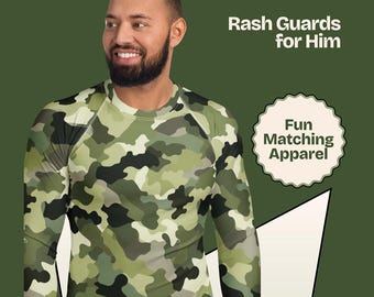 Rash Guard mimetico da uomo per ragazzi - Maglietta da bagno sportiva a maniche lunghe - Maglietta da pesca e caccia con stampa militare - Maglietta da spiaggia per surf