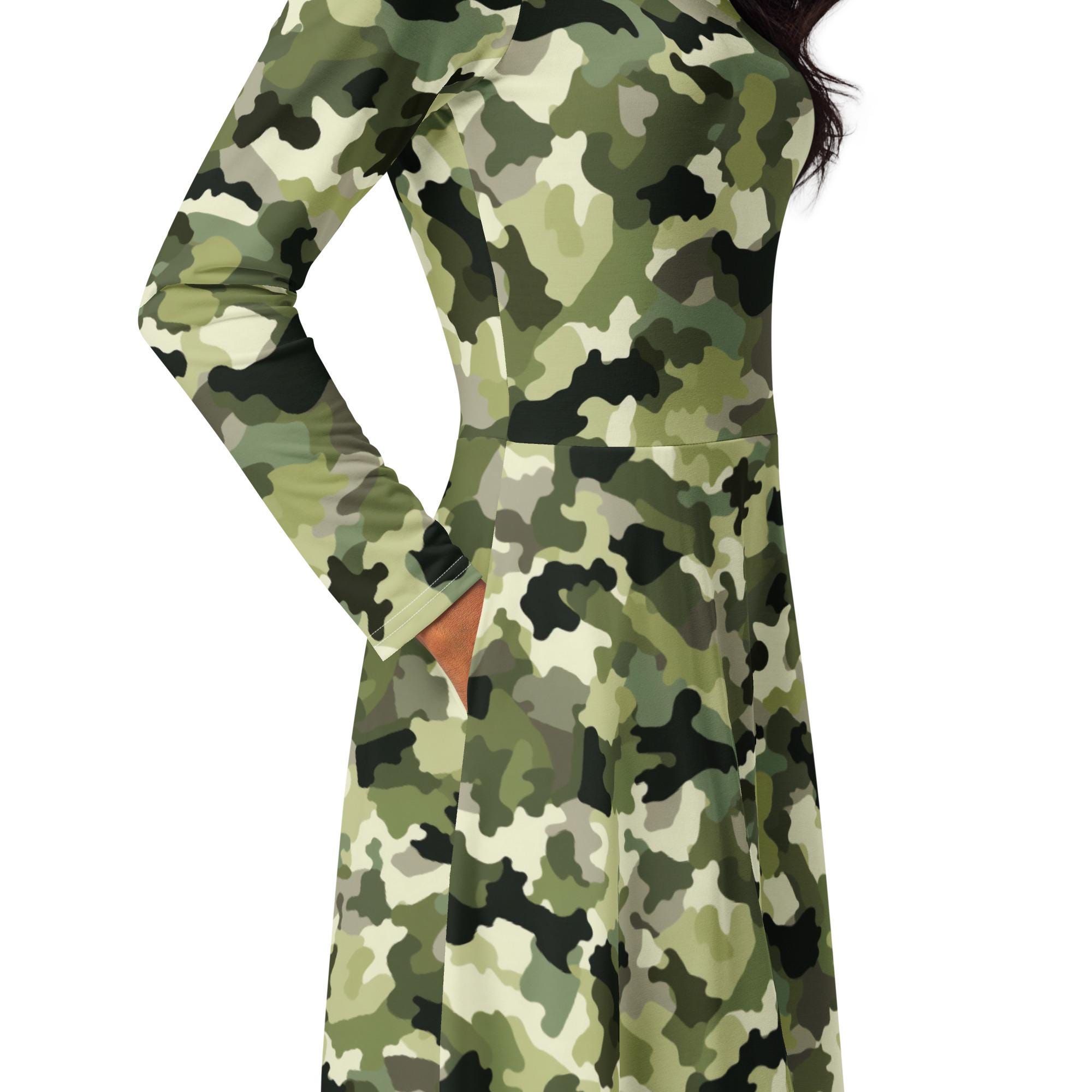 chinese dress ladies “Saved & Still Dope” Longsleeve Camo Dress XXL