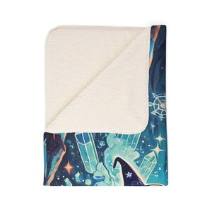 Cobertor Sherpa Infantil Mystical Wizard - Manta de lã com estampa de arte mágica e fantasia, fogo e gelo, presente de aniversário e Natal para meninos e adolescentes, decoração de quarto imagem 8
