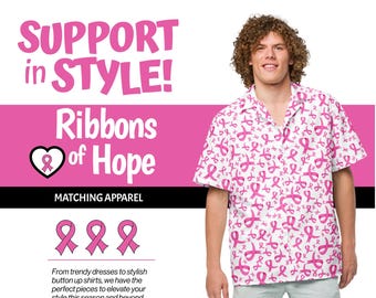 Pink Ribbons Breast Cancer Awareness Shirt for Men - Pinktober Hawaiian Shirt - Perfect for Doctors Dentists Hospice Teachers Medical