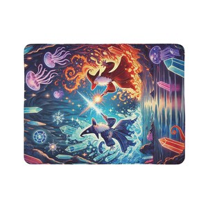 Cobertor Sherpa Infantil Mystical Wizard - Manta de lã com estampa de arte mágica e fantasia, fogo e gelo, presente de aniversário e Natal para meninos e adolescentes, decoração de quarto imagem 9