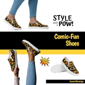 Komiksowe Pop Art Cosplay Slip On Canvas Shoes Damskie - Buty Super Heroes Cartoon - Modne komiksowe Super Heroes Action - Dopasowane Pary