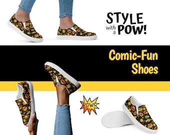 Zapatos de lona sin cordones para cosplay de cómic pop art para mujer - Zapatos de superhéroes de dibujos animados - Súper héroes de acción de cómics de moda - Parejas a juego